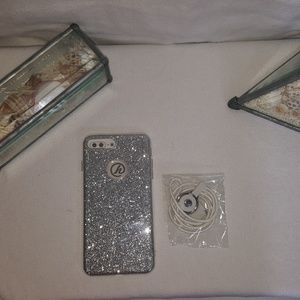 Hanlesi IPHONE 7plus silver glitter skin